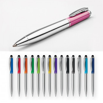 VIERA STYLUS metal ball pen with  touch pen  function, blue refill,